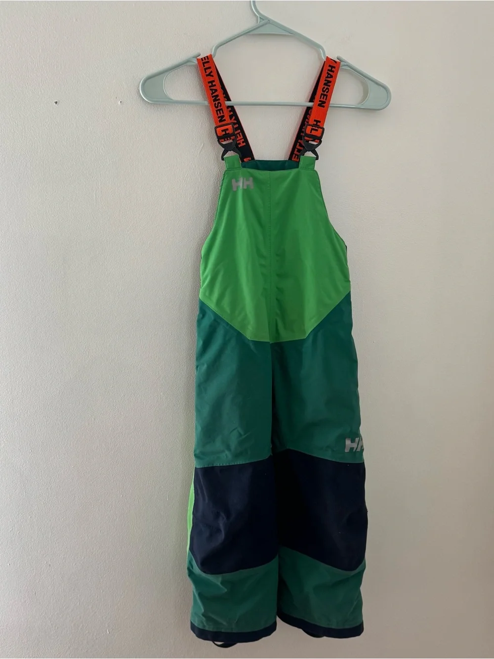 Helly Hansen Kids Legendary Waterproof Snow Bib Pants Green Navy - Size 110/5